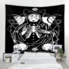 Tecido Estampado Gato Místico Preto e Branco